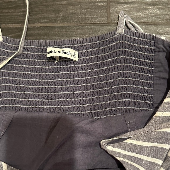 Abercrombie & Fitch Navy/Gray Spaghetti Strap Tie Dress Size M - Picture 5 of 6